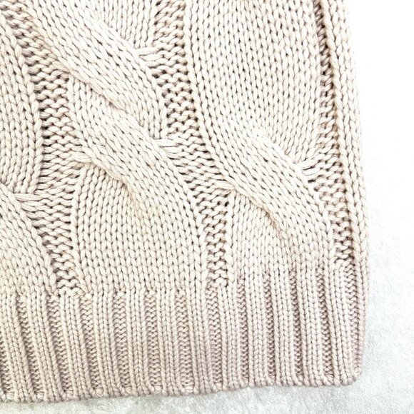 CRYUS Cable Knit Sweater Soft Pink Womens Size M Cabincore Beachy Oversized - Picture 7 of 10